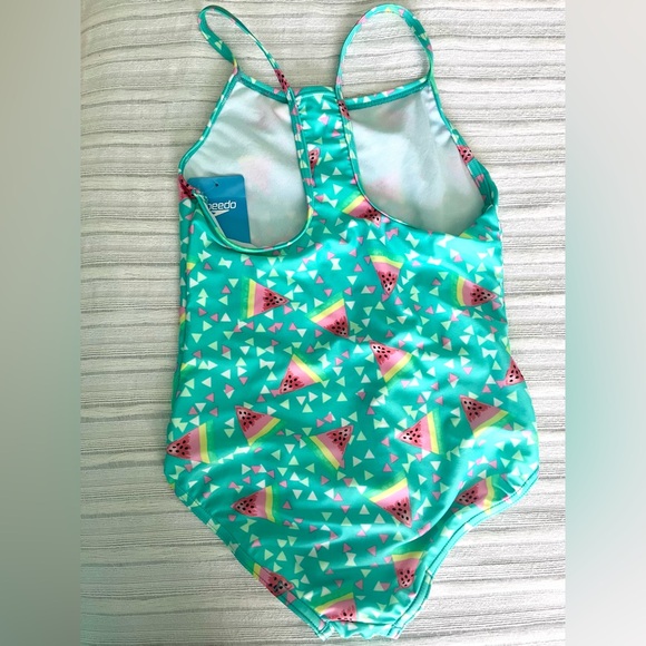 Adorable turquoise watermelon S 12 girls one piece Speedo swimsuit new w/ tags - Picture 1 of 5